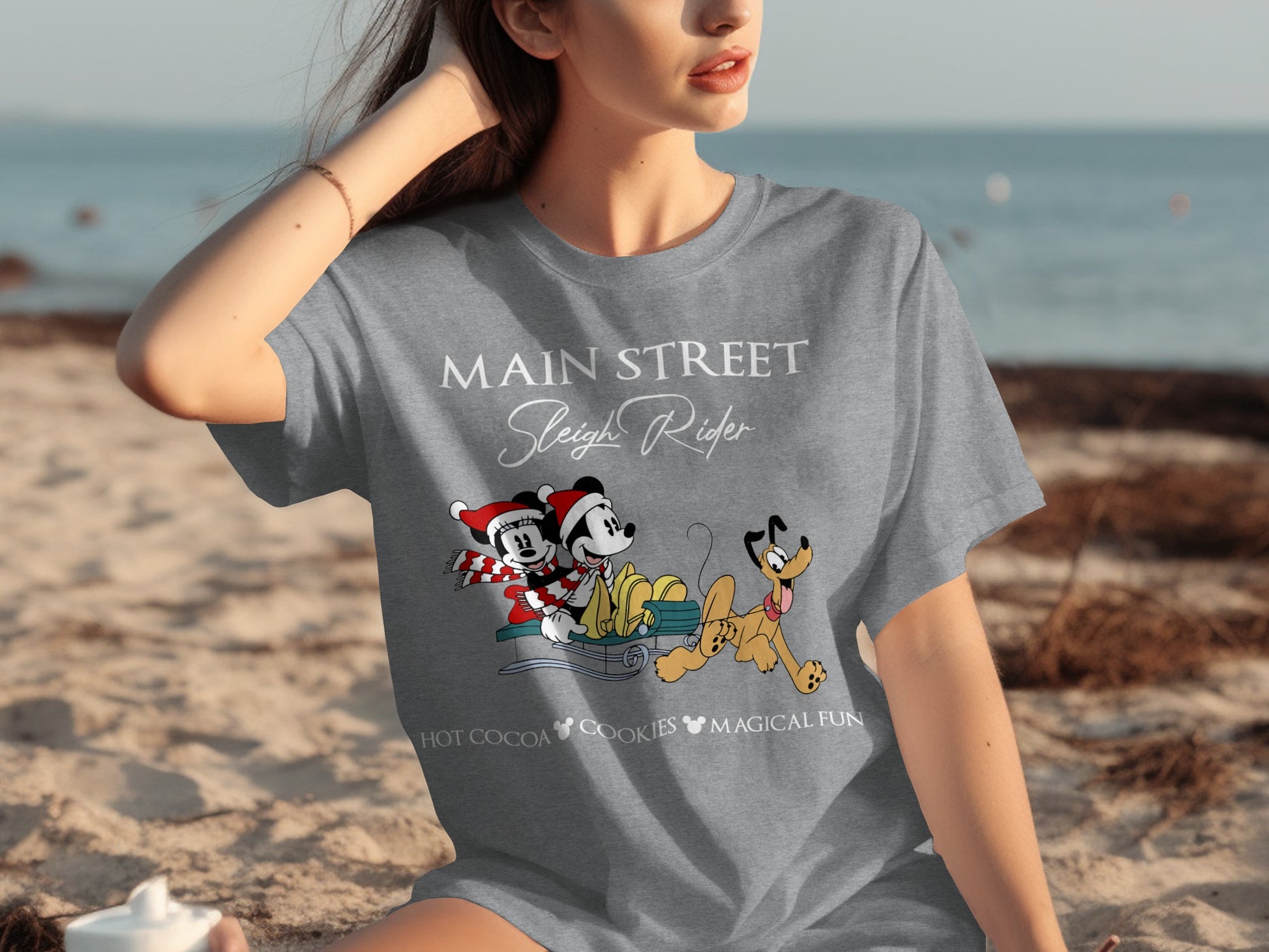 Main Street Sleigh Rider Hot Cocoa Cookies Magical Fun Tee