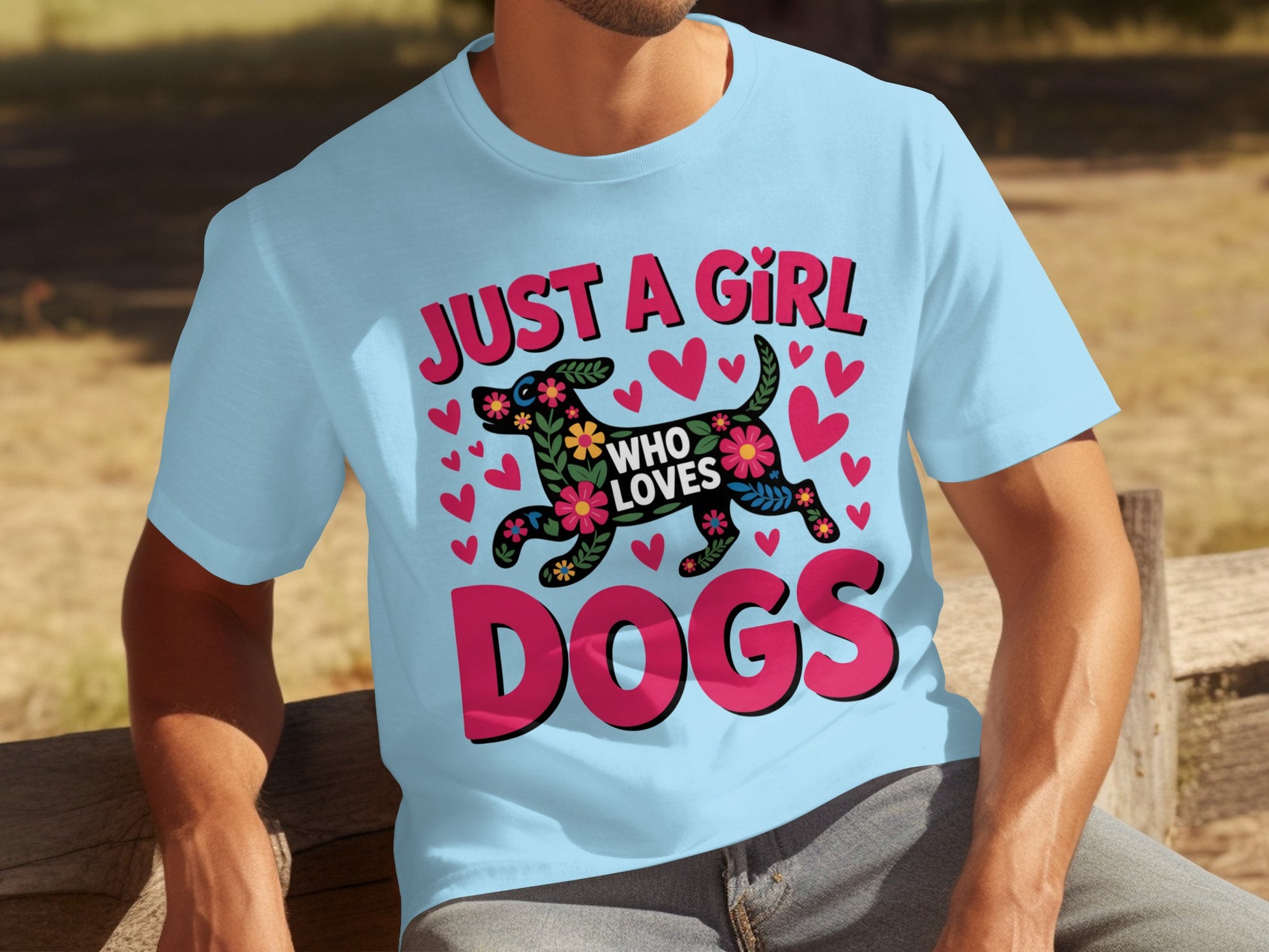 Just a Girl Who Loves Dogs Cute Graphic Tee Shirt