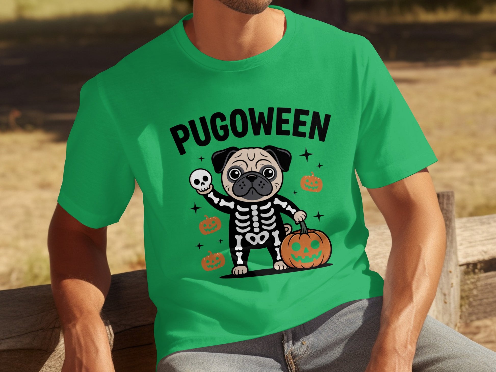 Pugoween Halloween Dog Skeleton T-Shirt for Pug Lovers