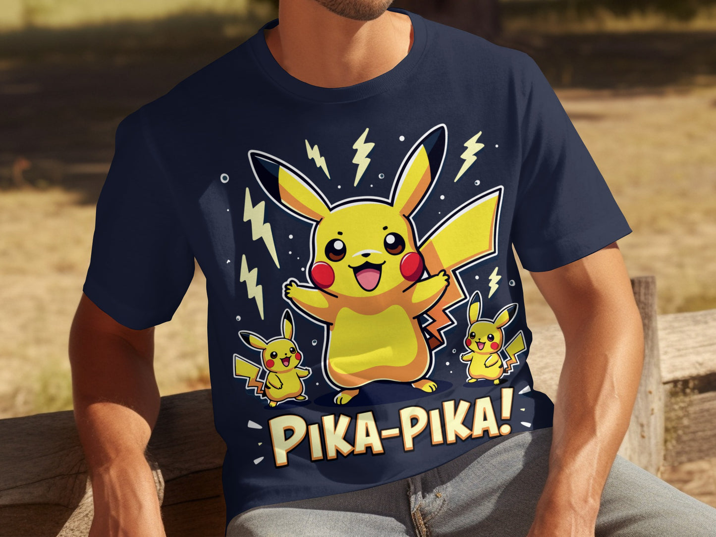 Pika-Pika Pikachu Graphic Tee with Cute Design