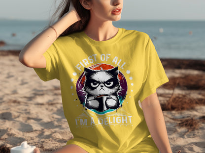 First of All I'm a Delight Cat Graphic T-Shirt