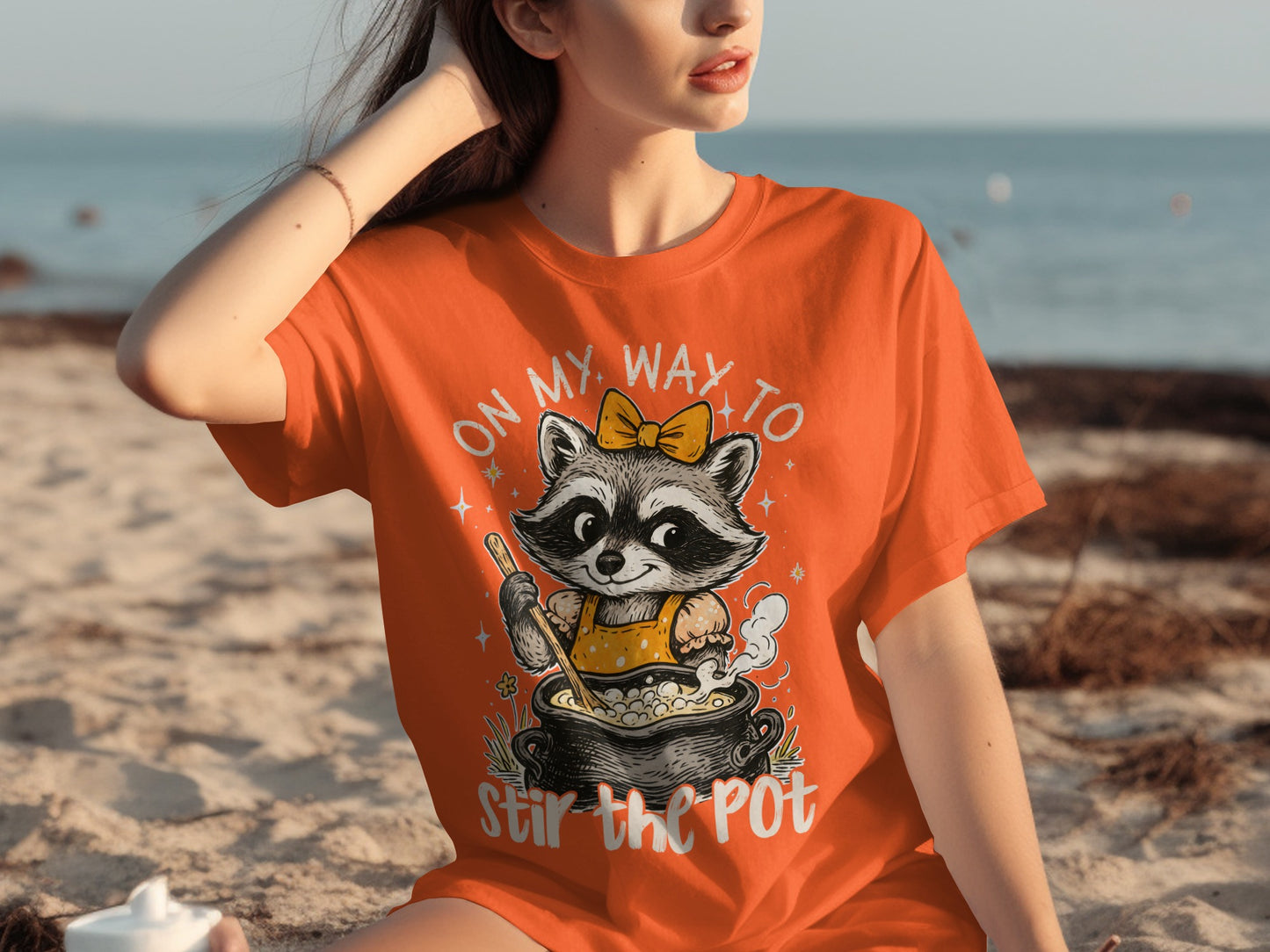 On My Way To Stir The Pot Raccoon T-Shirt