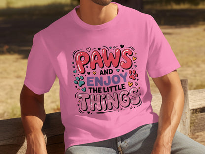 Paws and Enjoy The Little Things Graphic T-shirt