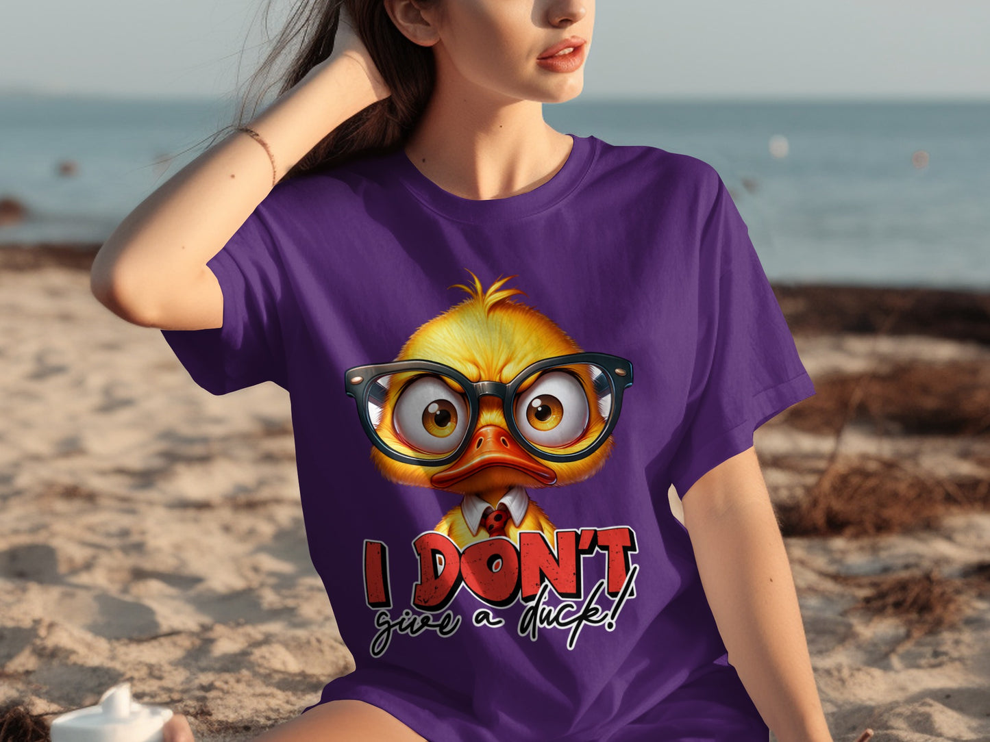 I Don't Give A Duck Funny Yellow Duck Character Shirt