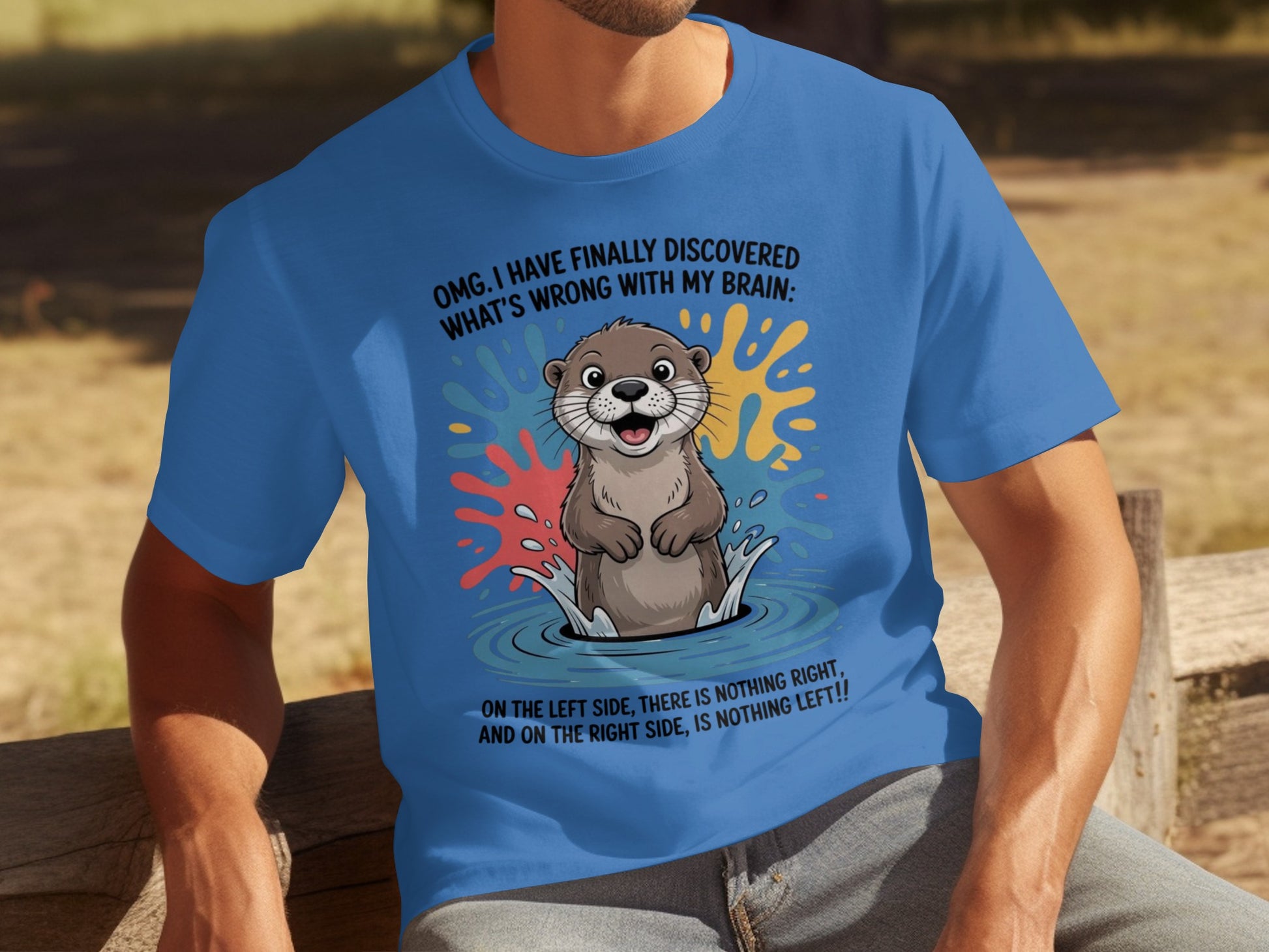 Funny Otter Brain Quote Graphic Tee Shirt for Animal Lovers