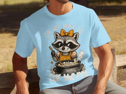 On My Way To Stir The Pot Raccoon Graphic Tee