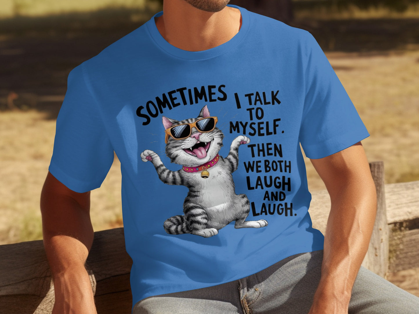 Sometimes I Talk To Myself Cat Graphic T-shirt