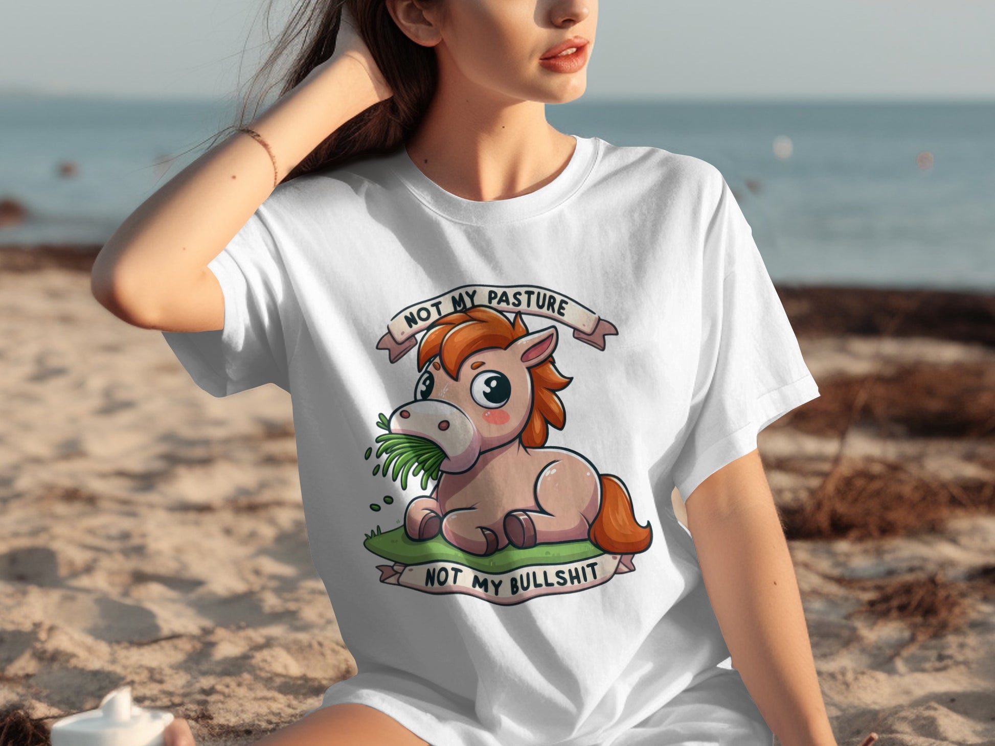Not My Pasture Not My Bullshit Funny Graphic Tee