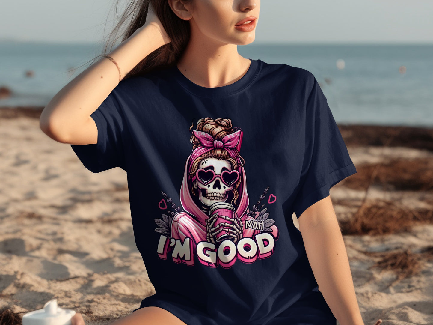 I'm Good Skull Graphic T-Shirt for Casual Wear