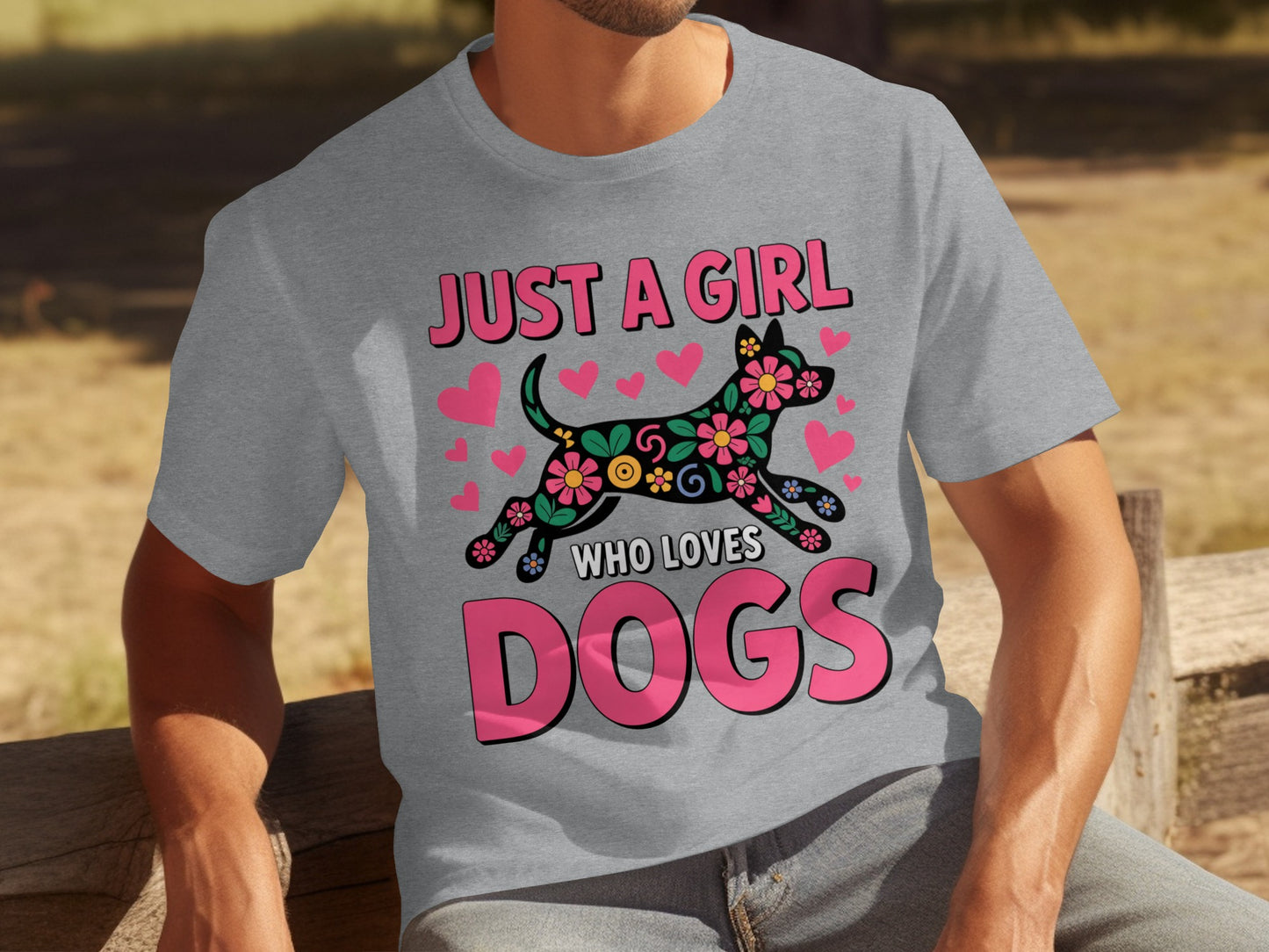 Just a Girl Who Loves Dogs Cute Graphic Tee