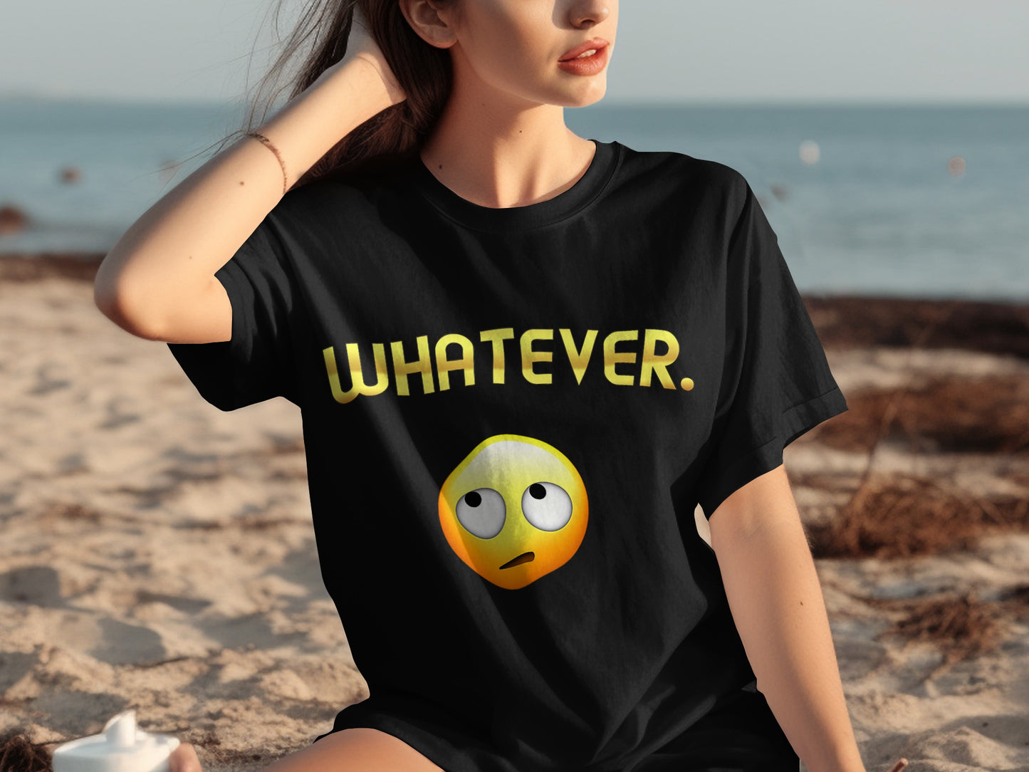 Whatever Graphic Emoji T-Shirt for Casual Look