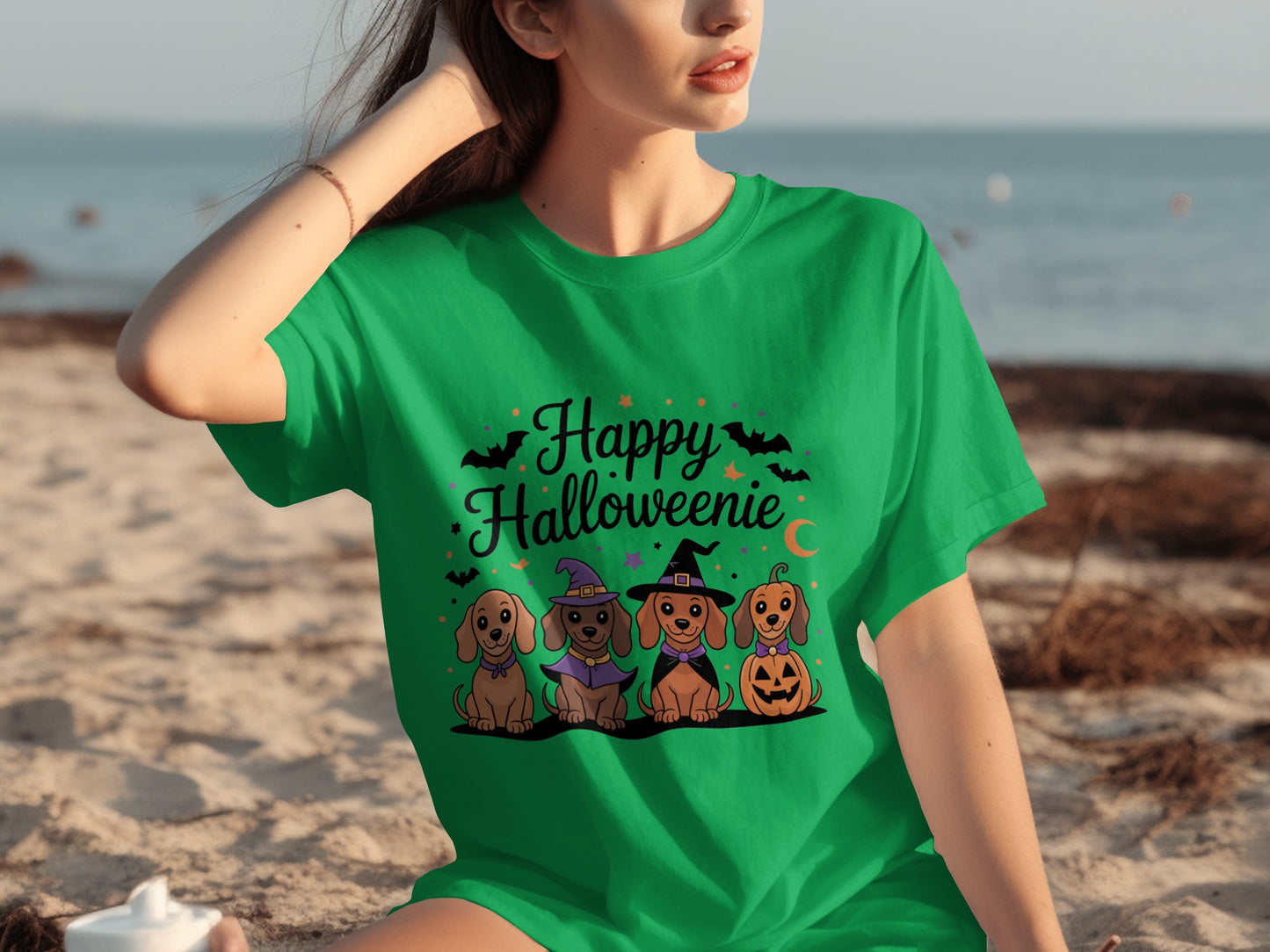 Happy Halloweenie Dachshund Graphic Tee Shirt