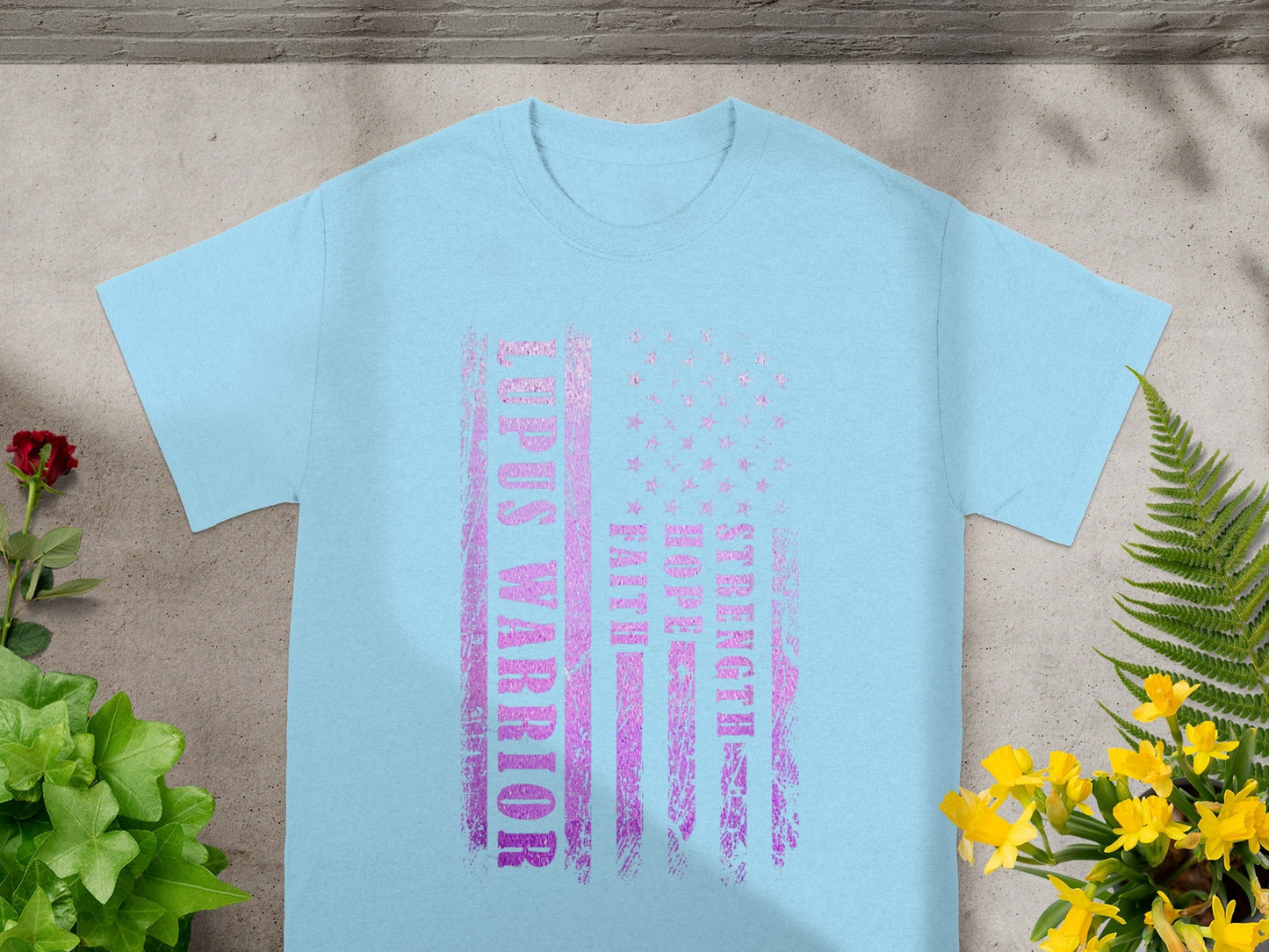 Lupus Warrior Strength Hope Faith Flag T-shirt