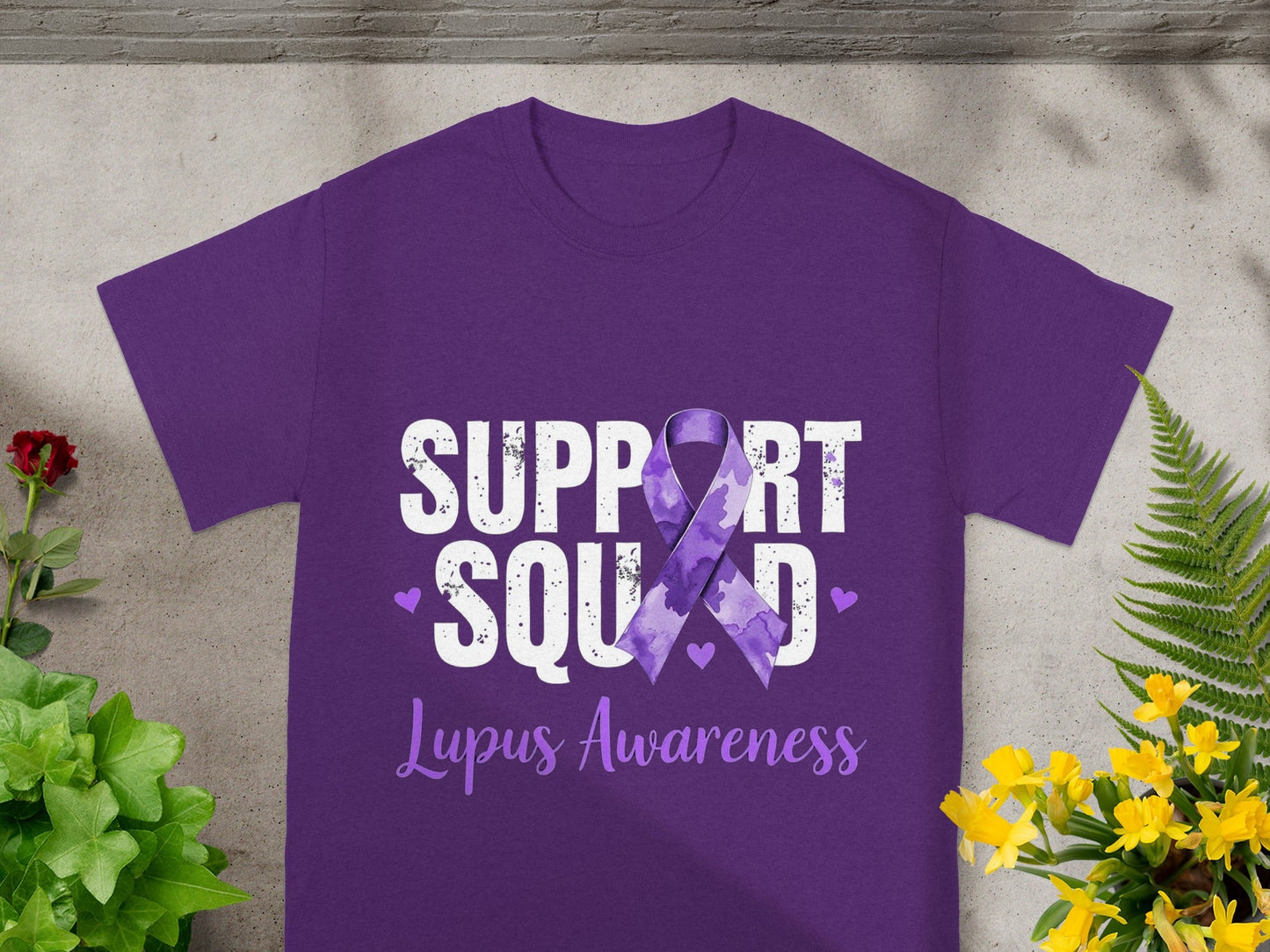 Support Squad Lupus Awareness Purple Ribbon Shirt