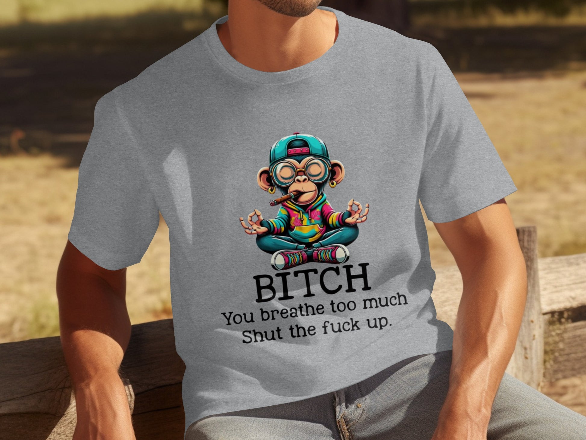 Funny Monkey Graphic T-Shirt with Bold Statement
