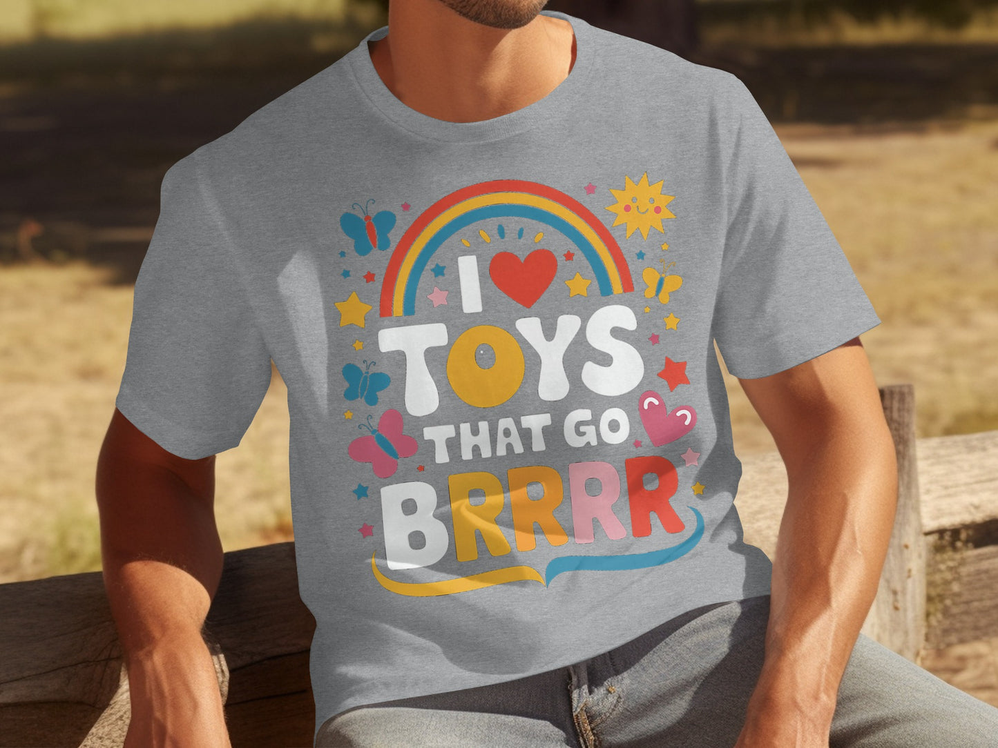 I Heart Toys That Go BRRRR Colorful Tshirt