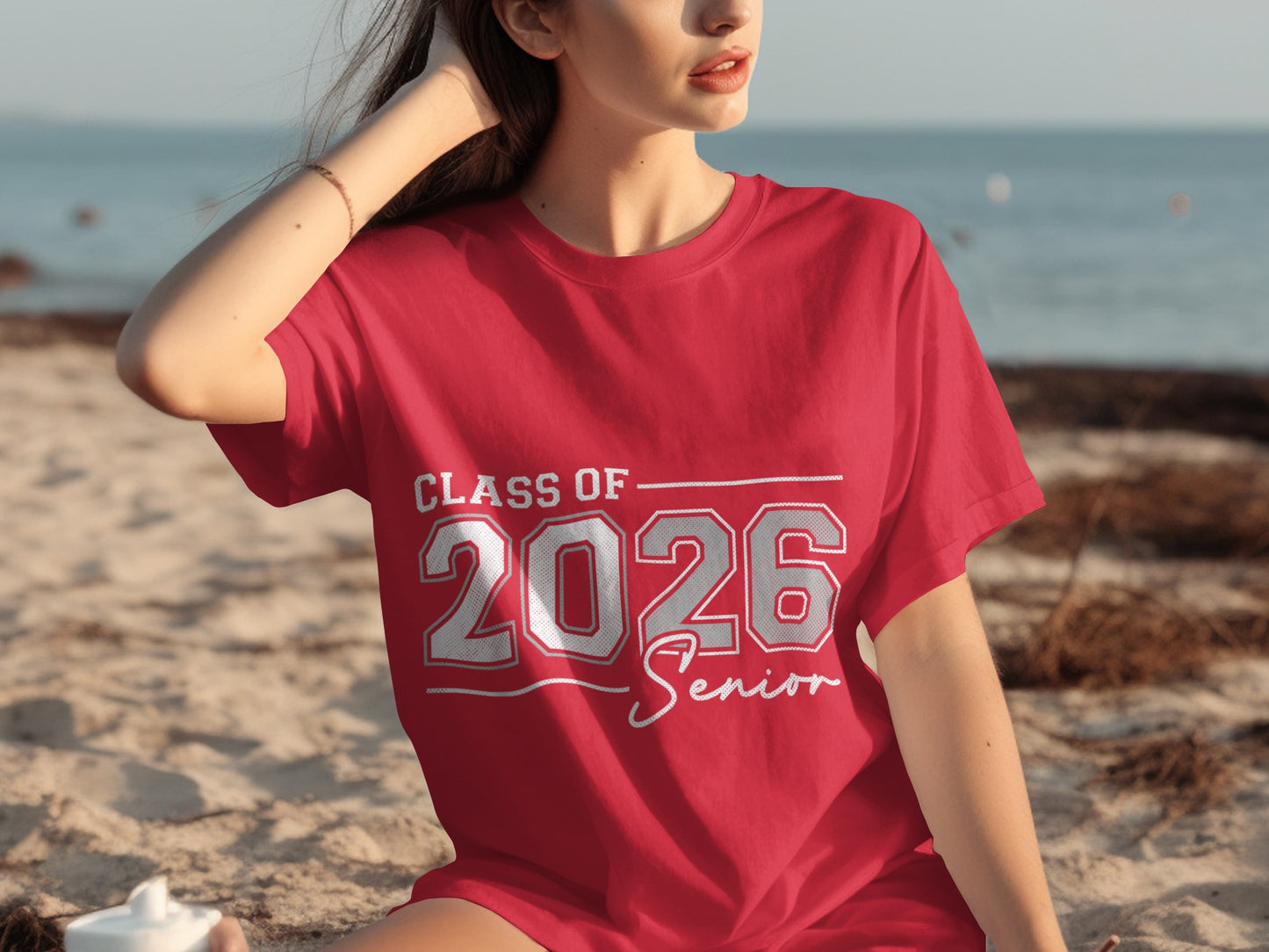 Class of 2026 Senior Red T-Shirt Beachwear Fashion