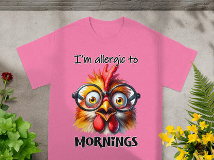 I'm Allergic to Mornings Funny Chicken T-Shirt