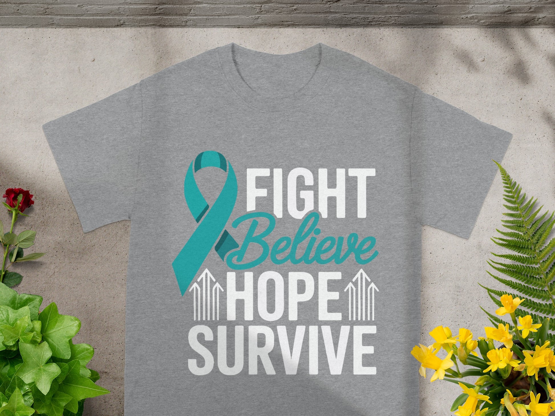 Fight Believe Hope Survive Grey T-shirt