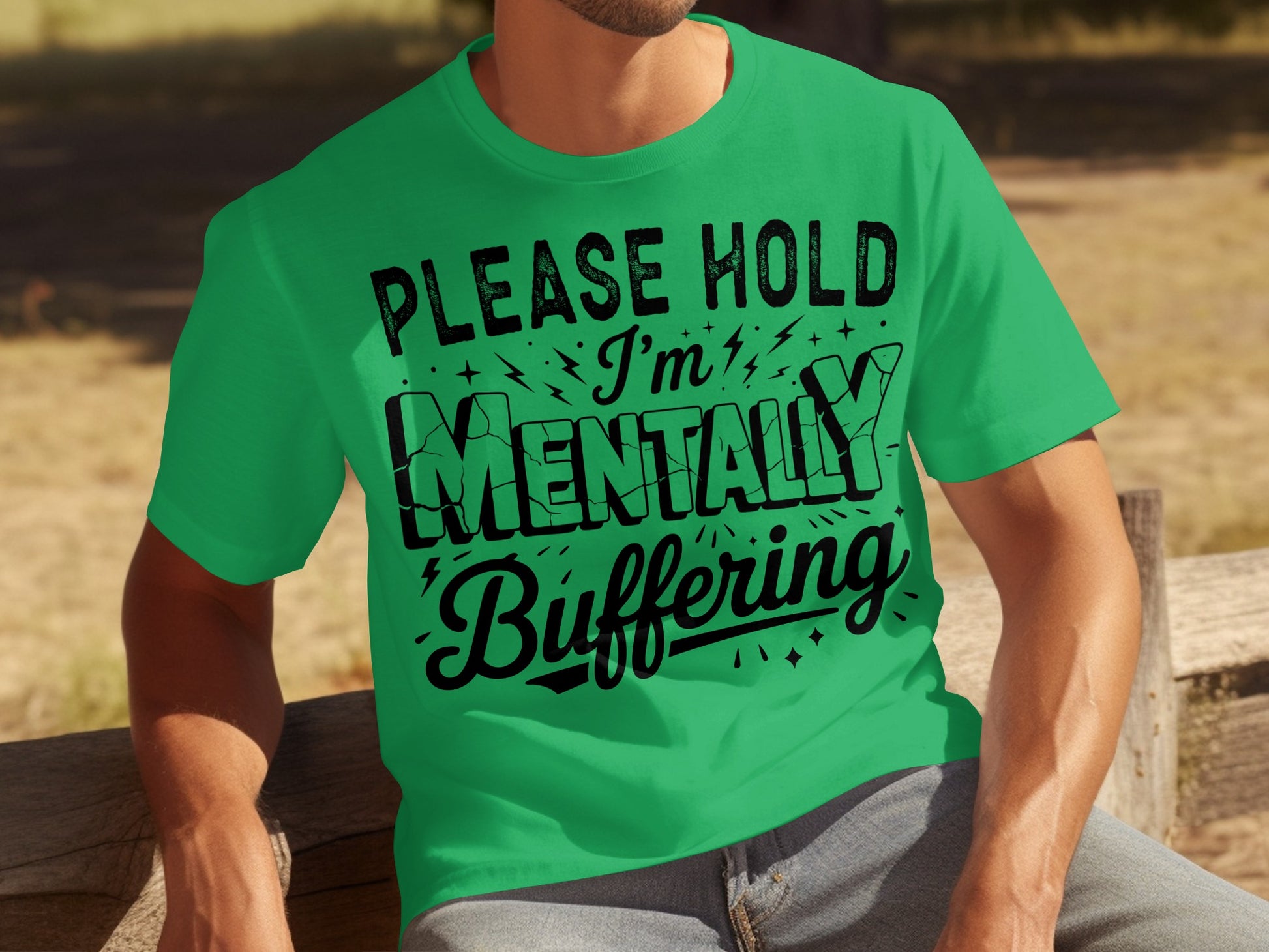 Please Hold I'm Mentally Buffering Fun T-Shirt