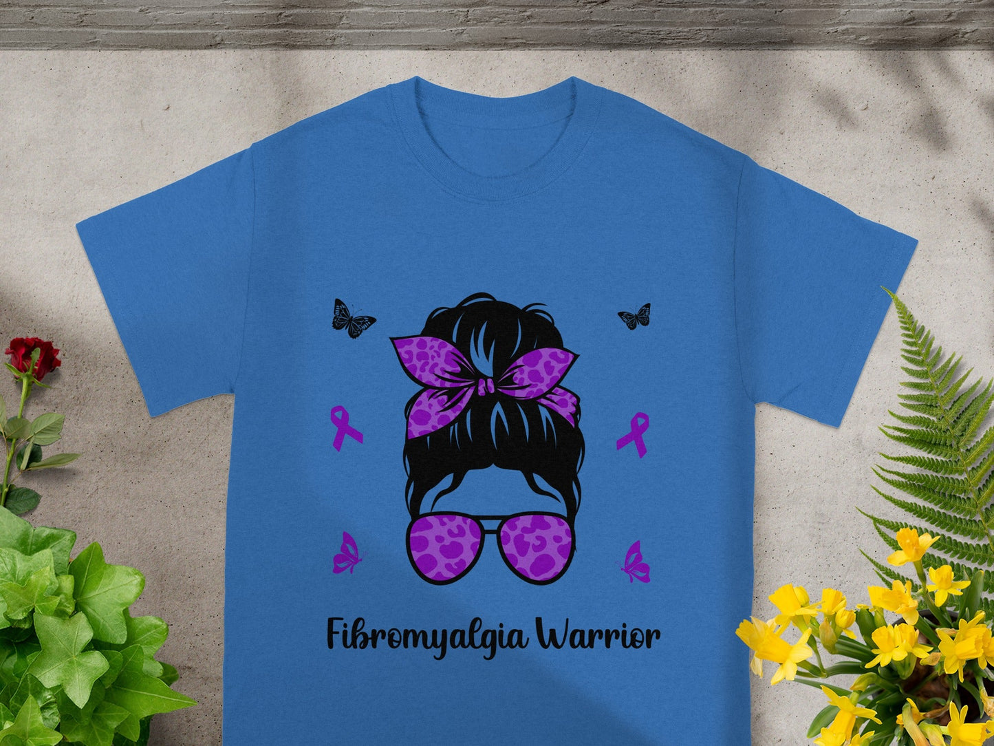 Fibromyalgia Warrior with Purple Ribbon T-shirt