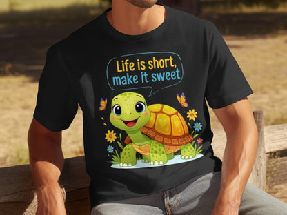 Life is Short Make It Sweet Turtle Graphic T-shirt