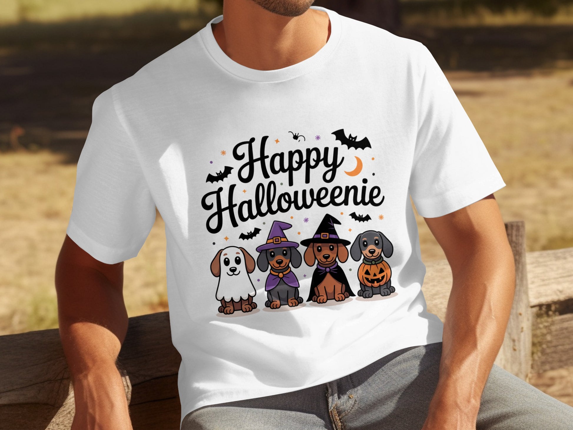 Happy Halloweenie Dachshund Dogs Graphic T-shirt