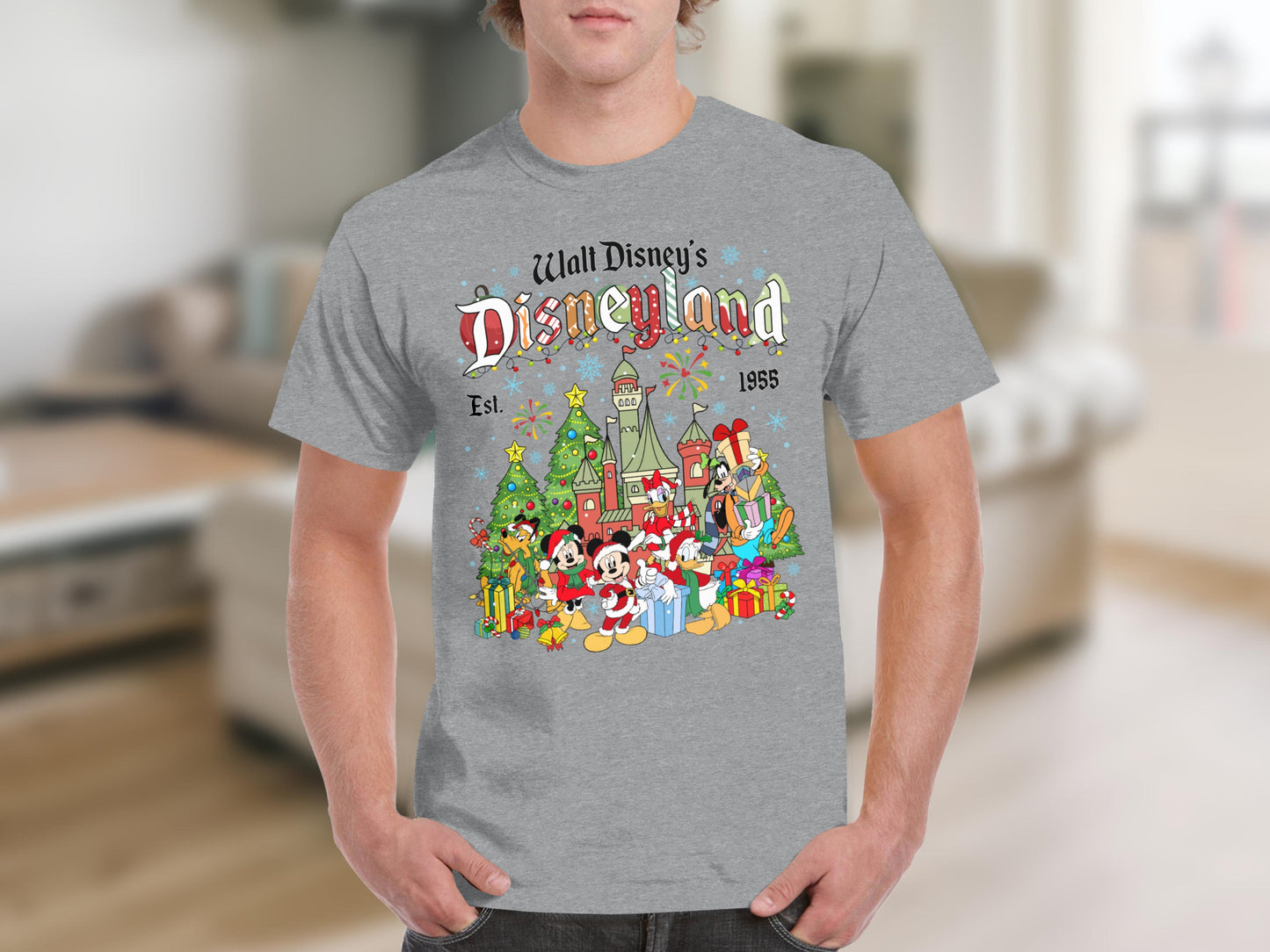 Disneyland Christmas Cartoon Characters Design Shirt