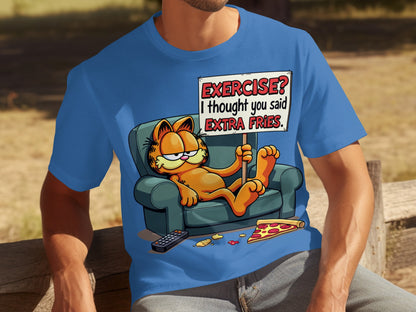 Exercise Extra Fries Garfield Graphic Tee