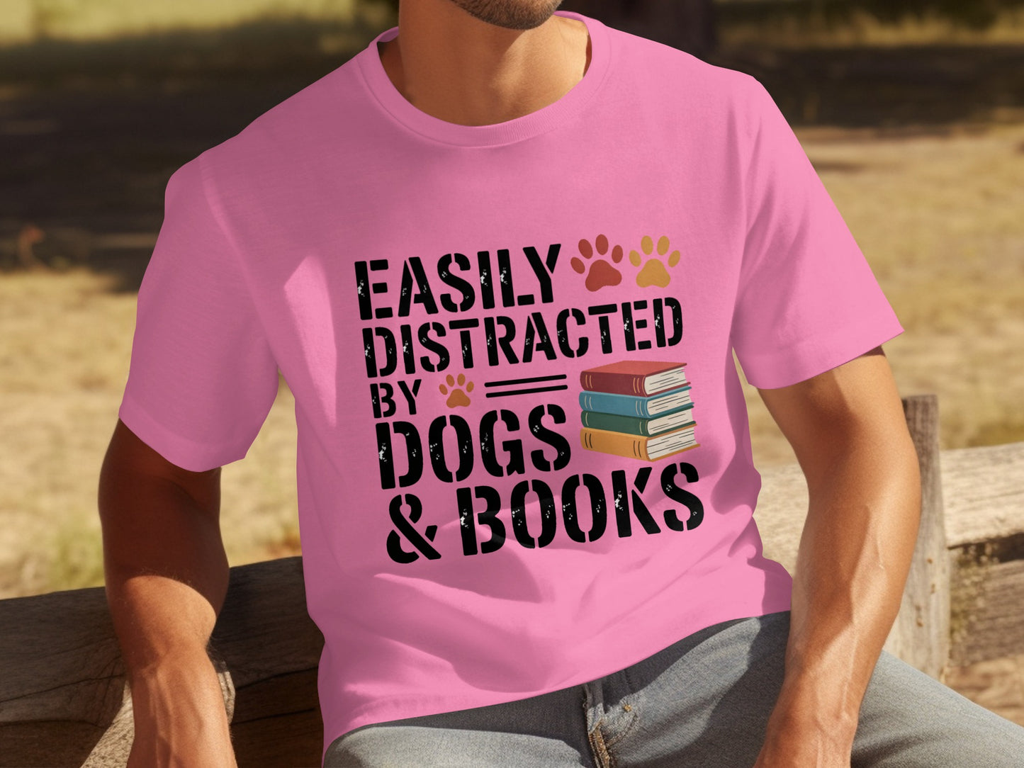 Easily Distracted By Dogs And Books T-shirt