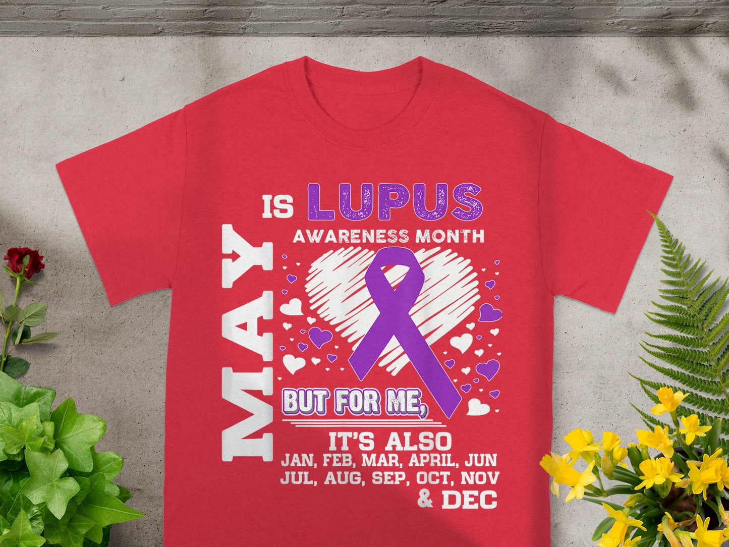 May Is Lupus Awareness Month Heart Ribbon T-shirt