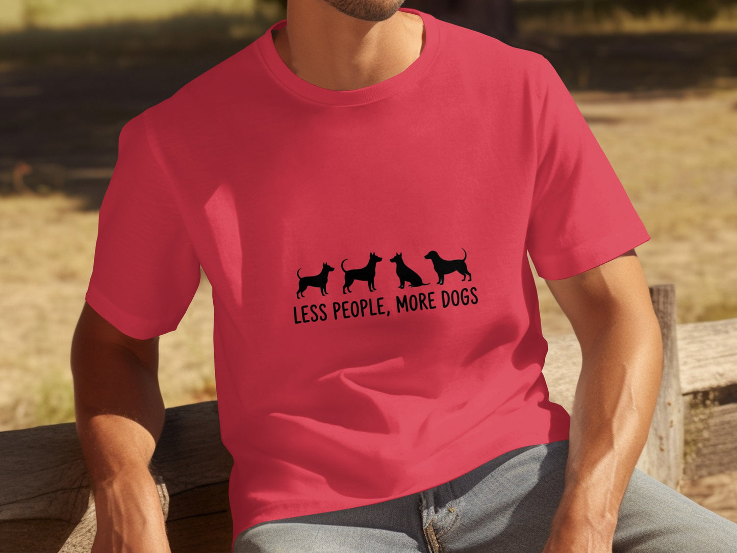 Less People More Dogs Graphic T-Shirt Casual Wear