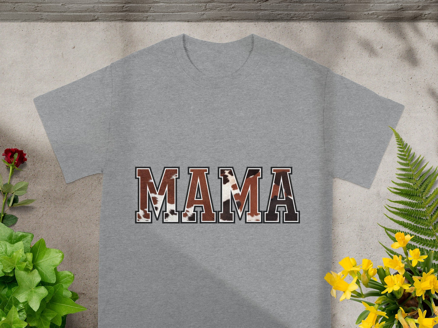 Cute MAMA Text on Casual Gray Tee Shirt Product
