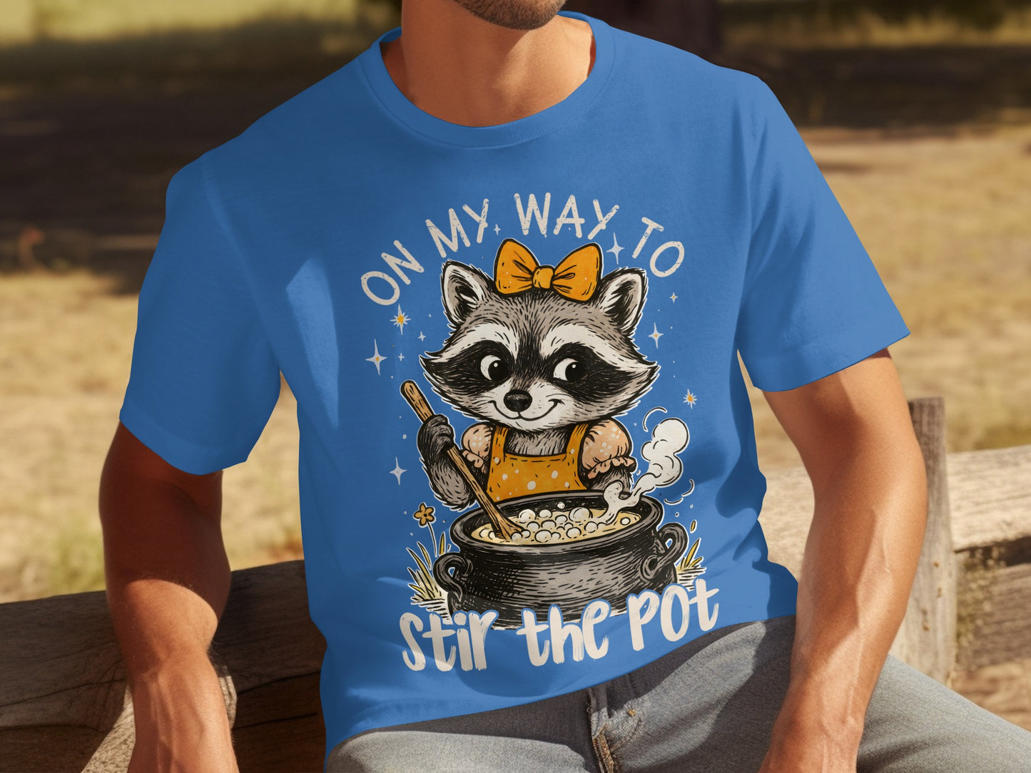 On My Way to Stir the Pot Raccoon T-Shirt