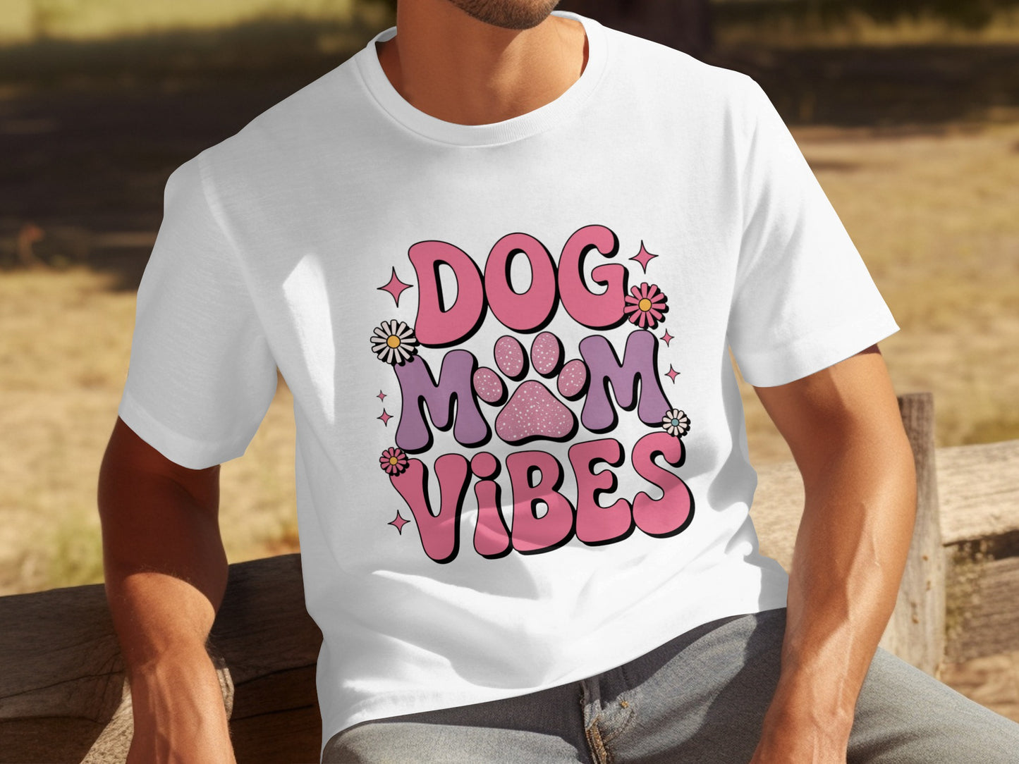 Dog Mom Vibes Graphic Tee Perfect for Pet Lovers