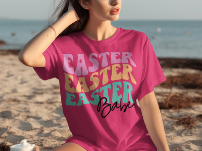 Easter Babe Colorful Multicolored Text T-Shirt