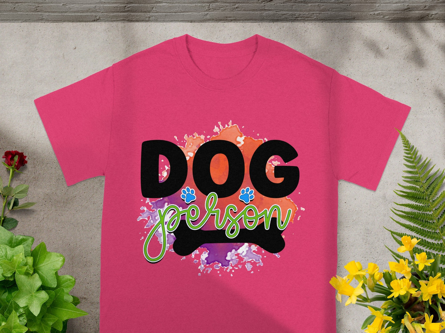 Colorful Dog Person Graphic T-shirt for Pet Lovers