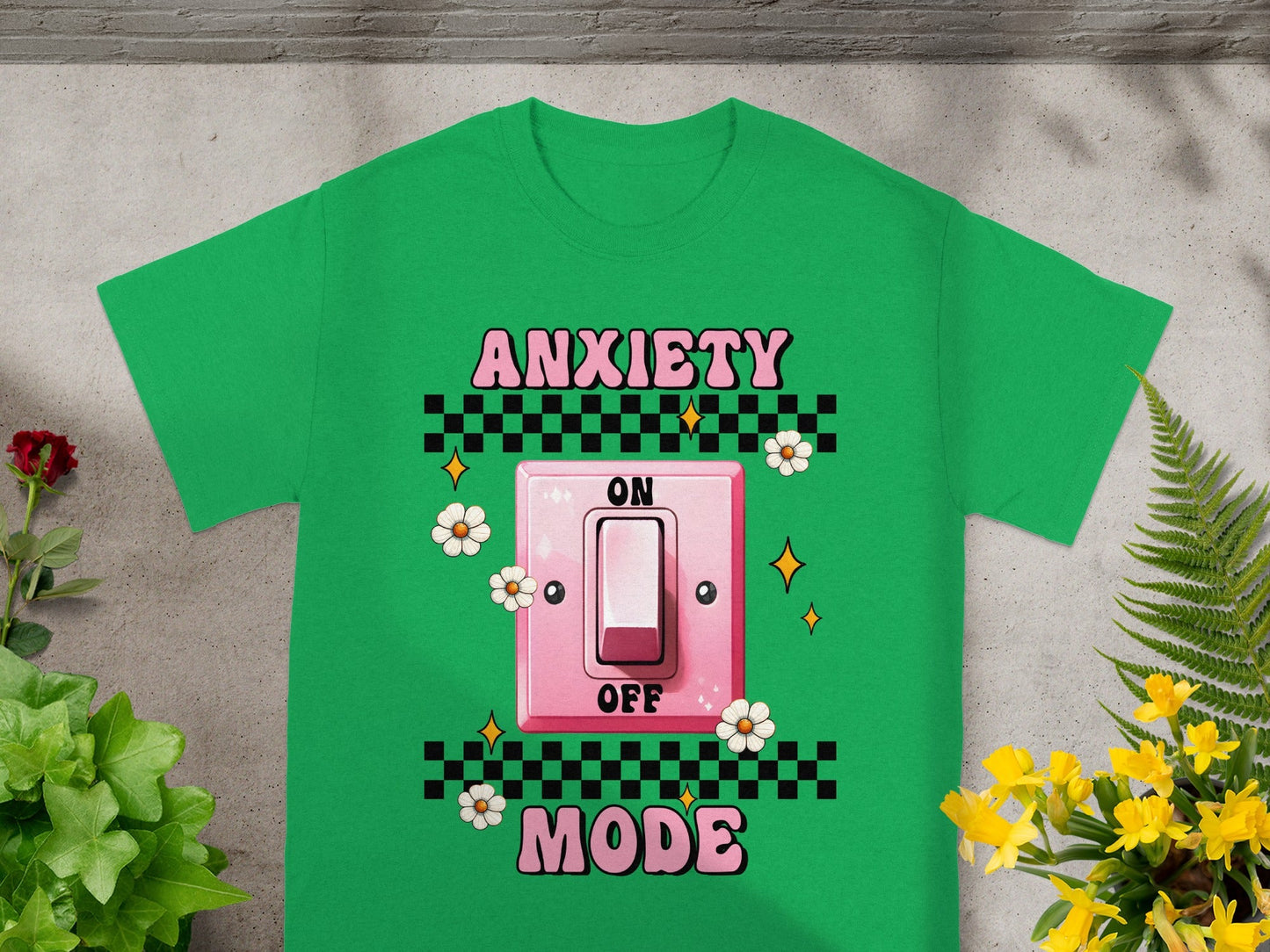 Anxiety Mode On Off Switch Humor Graphic Tee