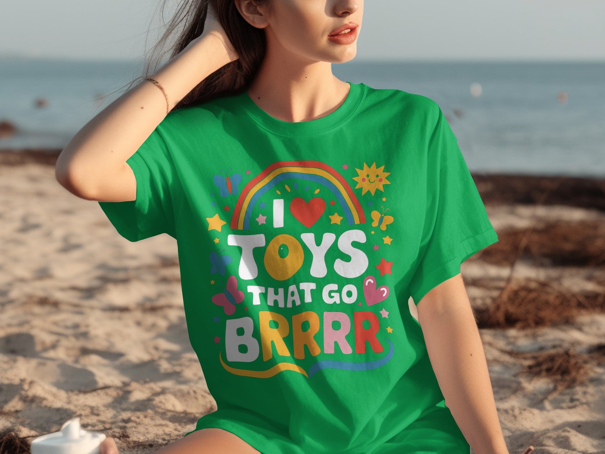 I Love Toys That Go BRRR Colorful Graphic T-shirt