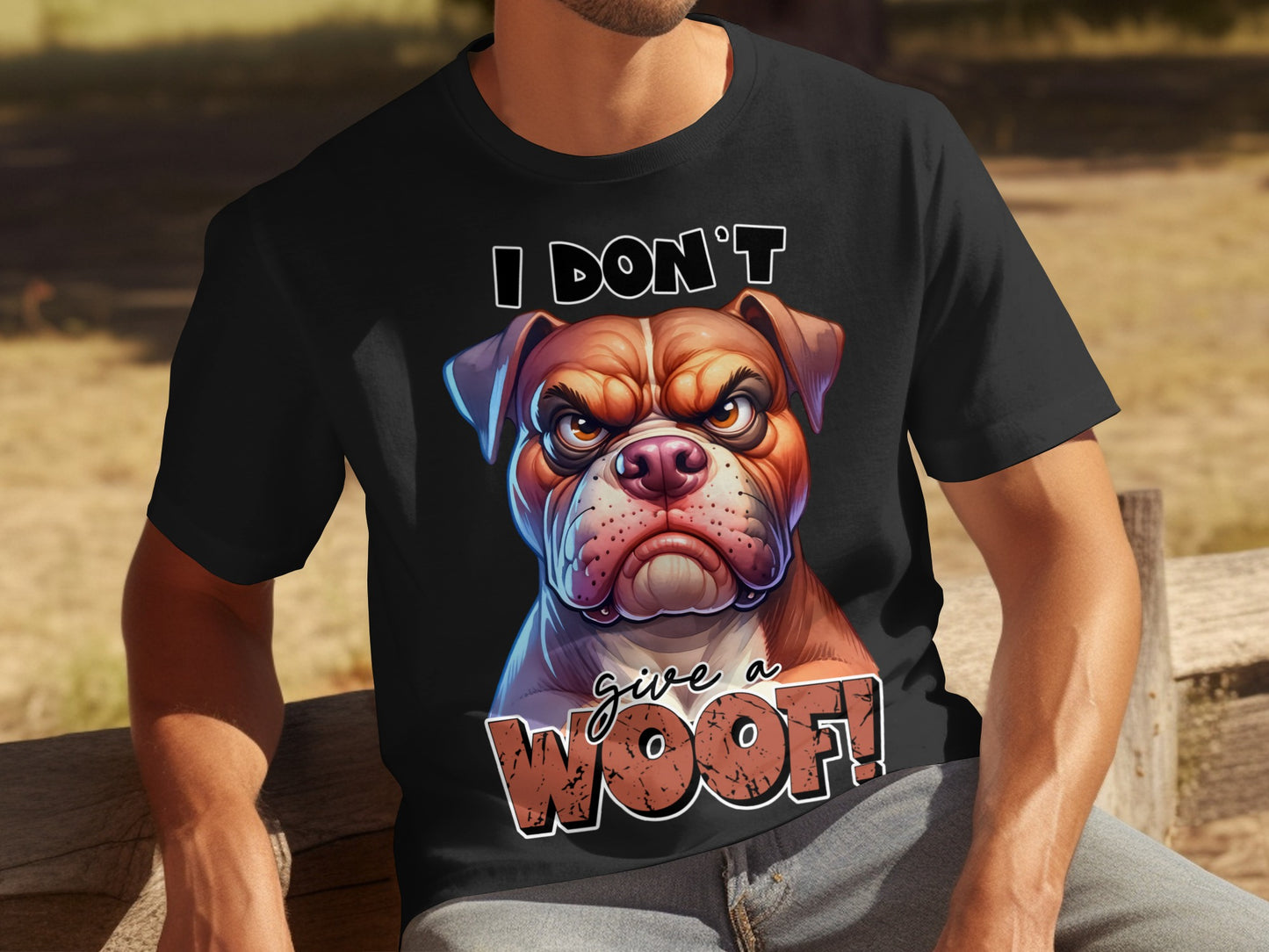 I Don't Give a Woof Angry Dog Graphic Tee