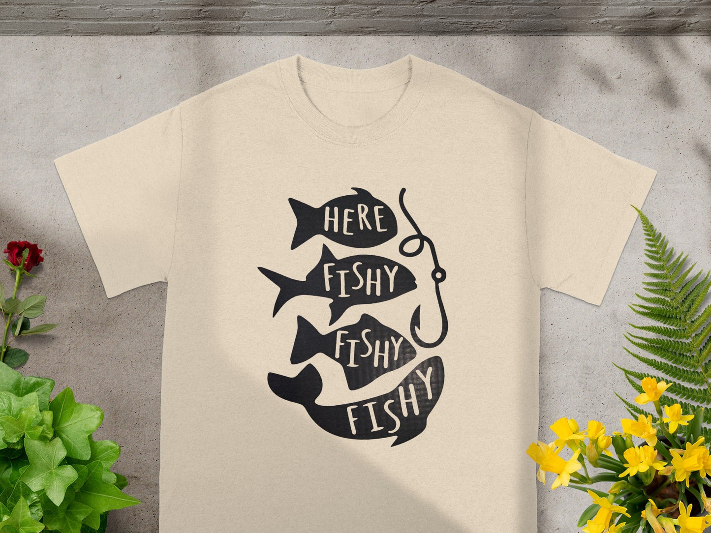 Here Fishy Fishy Fishy Fishing T-Shirt Graphic Design