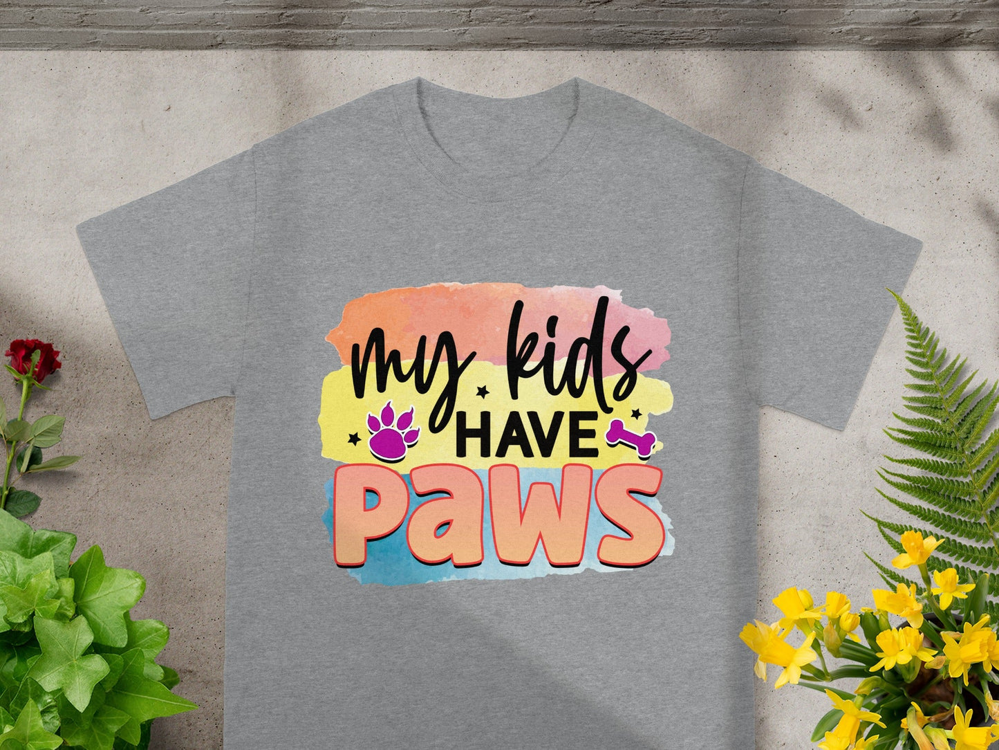 My Kids Have Paws Dog Lover Graphic T-Shirt