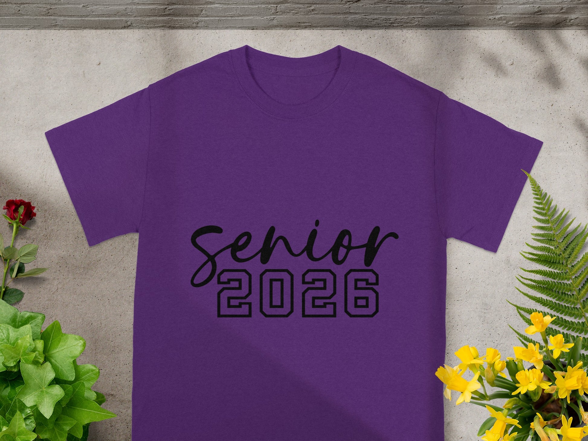 Senior 2026 Text Purple Shirt for Graduating Seniors
