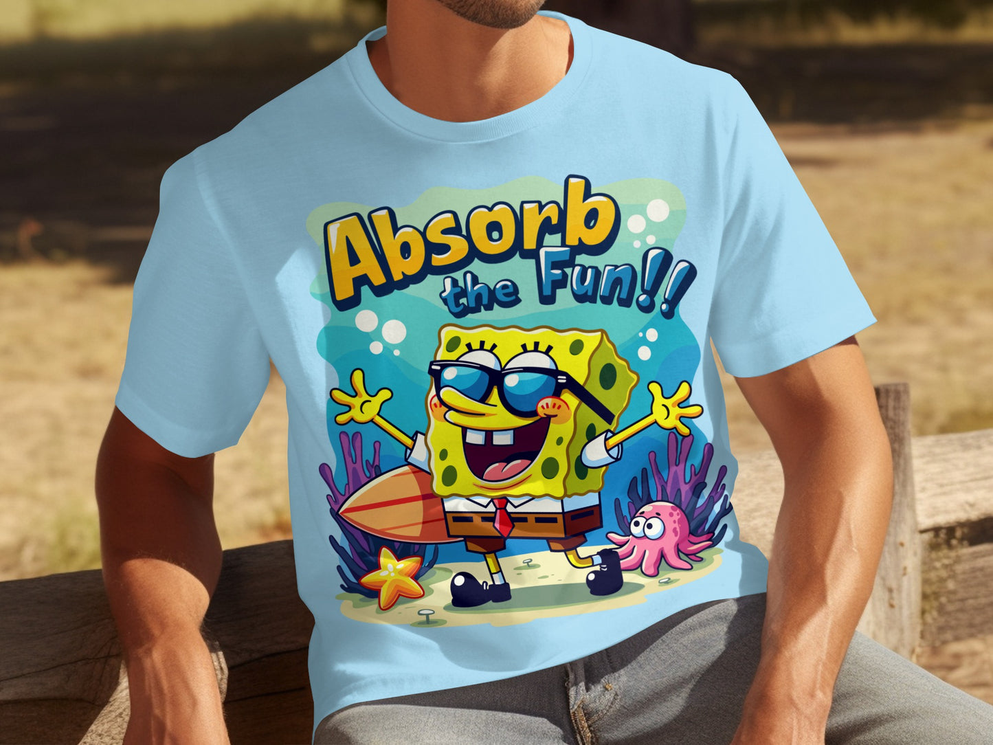 Absorb the Fun Cartoon Character Graphic Tee