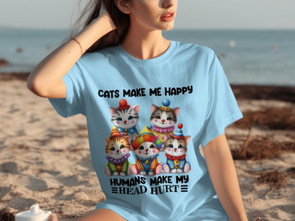 Cats Make Me Happy Humans Make My Head Hurt Shirt