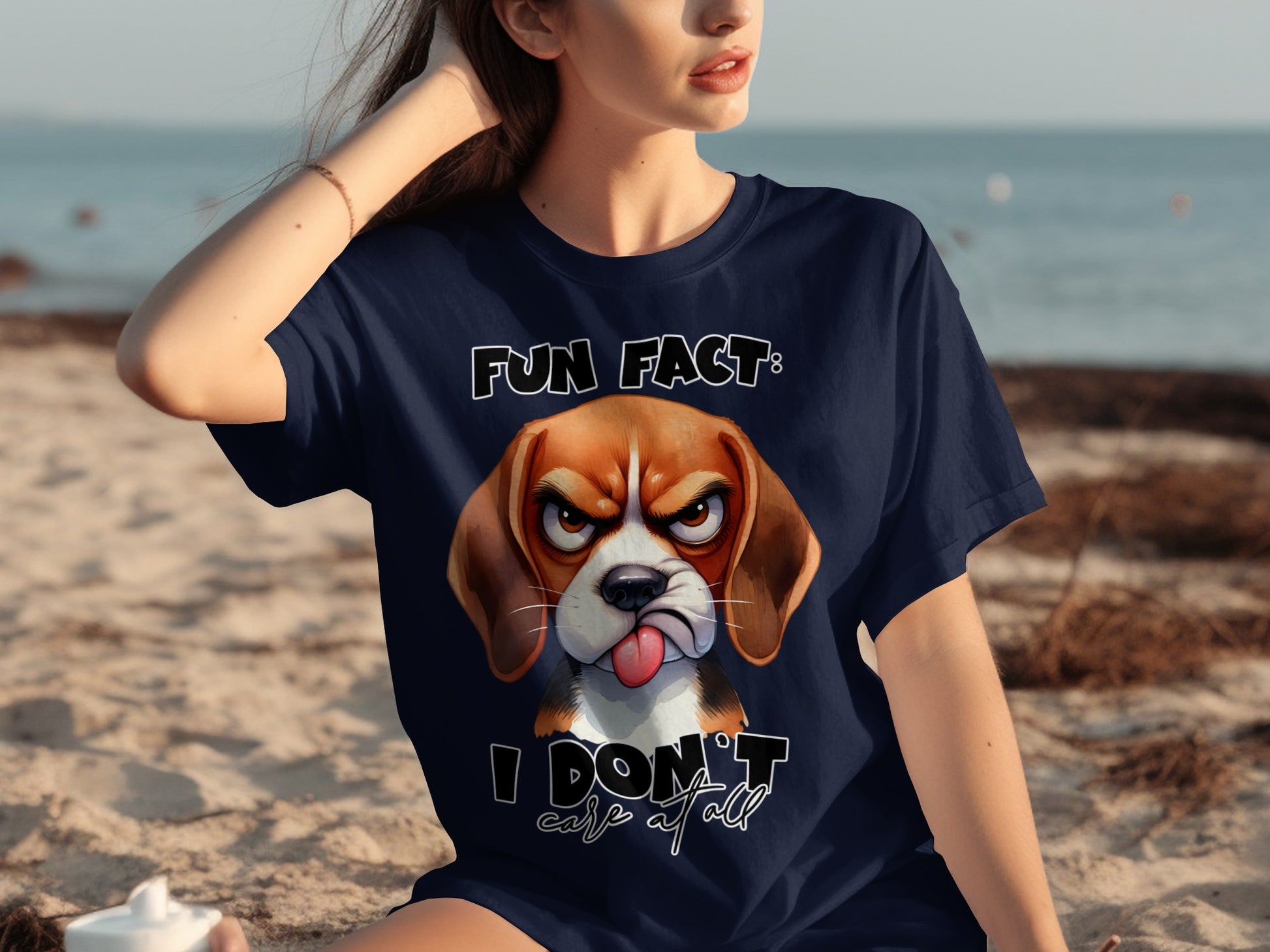 Fun Fact I Don't Care At All Dog Graphic T-shirt