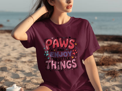 Paws and Enjoy the Little Things Graphic Tee