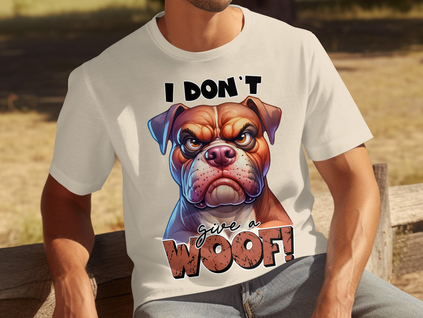I Don't Give a Woof Bulldog Graphic Tee Product