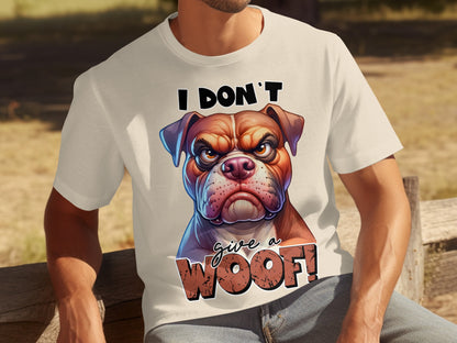 I Don't Give a Woof Bulldog Graphic Tee Product