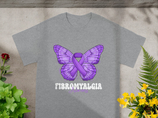 Fibromyalgia Awareness Purple Butterfly Graphic Shirt